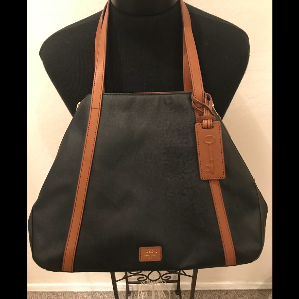 NEW FOSSIL Expandable 2Tone Tote
